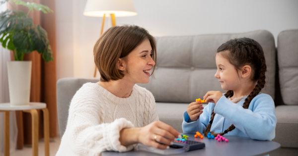 Parent and Child Discussing Feelings Together